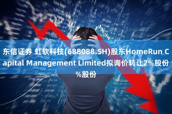 东信证券 虹软科技(688088.SH)股东HomeRun Capital Management Limited拟询价转让2%股份