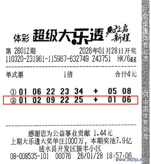 中奖彩票